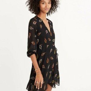 Madewell peacock feather wrap skirt dress Size 6